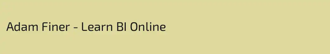 Adam Finer - Learn BI Online